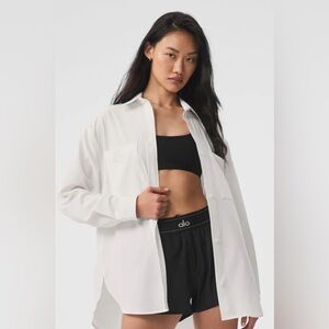 ALO Yoga Dreamscape White Button Down Shirt